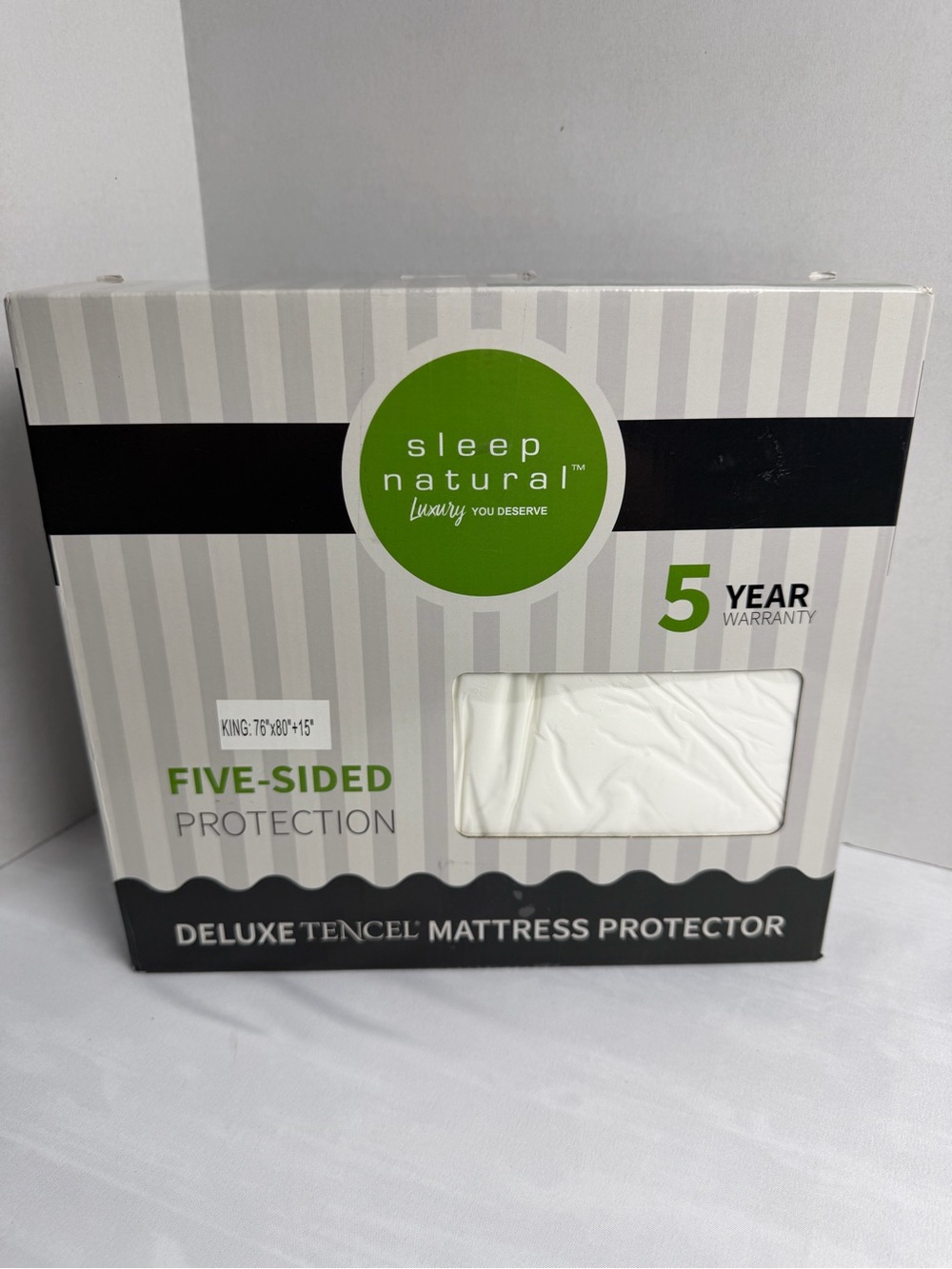 Sleep Natural 5 Sided King Mattress Protector New Factory  Rtl $119
